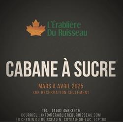 L'Erablière Du Ruisseau, Coteau-du-Lac, QC opening hours