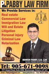 Pabby Law Firm, Mississauga, ON opening hours
