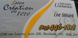 Salon Creation En Tête, Rockland, ON opening hours