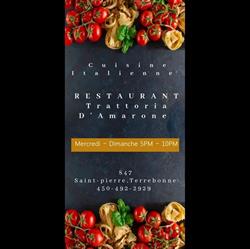 Trattoria D Amarone, Terrebonne, QC opening hours