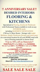 Desired Interiors Flooring & Kitchens Inc., Milton, ON opening hours