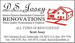 D S Josey Renovations, Dartmouth, NS opening hours