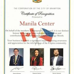 Manila Center, Brampton, ON opening hours