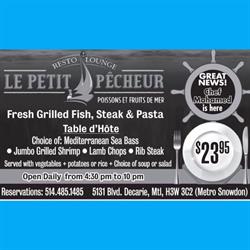 Le Petit Pêcheur, Montréal, QC opening hours
