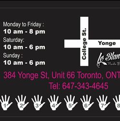 Le Blanc Nails Bar, Toronto, ON opening hours