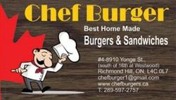 Chef Burger, Richmond Hill, ON opening hours
