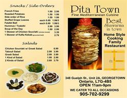 Pita Town, Georgetown, ON opening hours