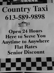 Country Taxi, Chalk River, ON opening hours