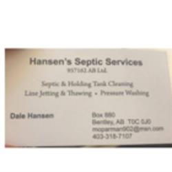 Hansen's Septic Service's, Andrew, AB opening hours