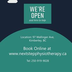 Next Step Physiotherapy, Kimberley, BC opening hours