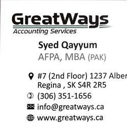 Greatways Accounting Services Inc., Regina, SK opening hours