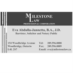 Milestone Law Professional Corporation, Woodbridge, ON opening hours