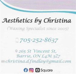 Aesthetics by Christina, Barrie, ON opening hours