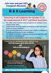R & S Learning, Brampton, ON opening hours