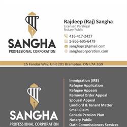 Raj Sangha Notary Public & Licensed Paralegal, Brampton, ON opening hours