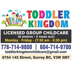 Toddler Kingdom Childcare, Surrey, BC opening hours
