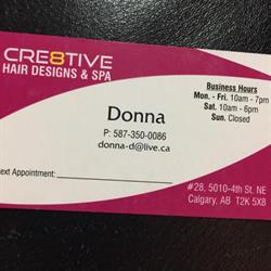 Cre8tive Hair Design, Calgary, AB opening hours