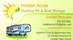 Hidden Acres RV & Boat Storage, Carleton Place, ON opening hours