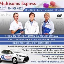 Multisoins Express prise de sang et soins infirmiers, Montréal, QC opening hours