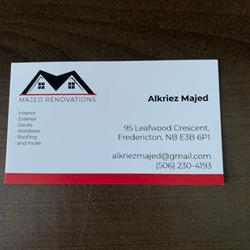 Majed Renovations, Fredericton, NB opening hours