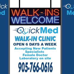 QuickMed Walk-In Clinic, Mississauga, ON opening hours