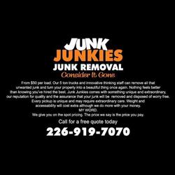 Junk Junkies, London, ON opening hours
