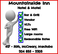 Mountainside Inn Hotel, McCreary, MB opening hours