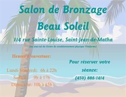 Salon de Bronzage Beau Soleil, Saint-Jean-de-Matha, QC opening hours