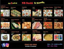 NB sushi, Woodstock, NB opening hours