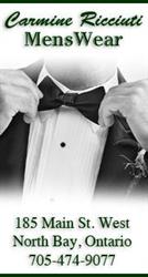 Carmine Ricciuti Men's Wear, North Bay, ON opening hours