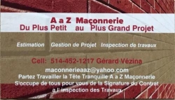 A a Z Maçonnerie, Lachine, QC opening hours