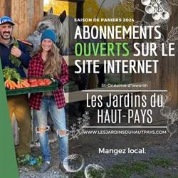 Les Jardins du Haut, Saint-Onésime, QC opening hours