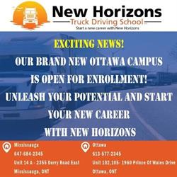 New Horizons Truck Driving School Inc., Ottawa, ON opening hours