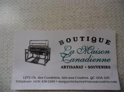 Boutique la maison Canadienne, Saint-Bernard-sur-Mer, QC opening hours
