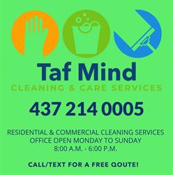 Taf Mind Cleaning & Care Services, Brampton, ON opening hours