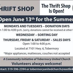 The Thrift Shop, Tobermory, ON opening hours
