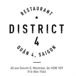 Restaurant District 4, Montréal, QC opening hours