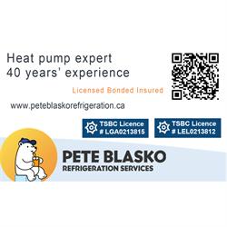 Pete Blasko Refrigeration Services, Duncan, BC opening hours